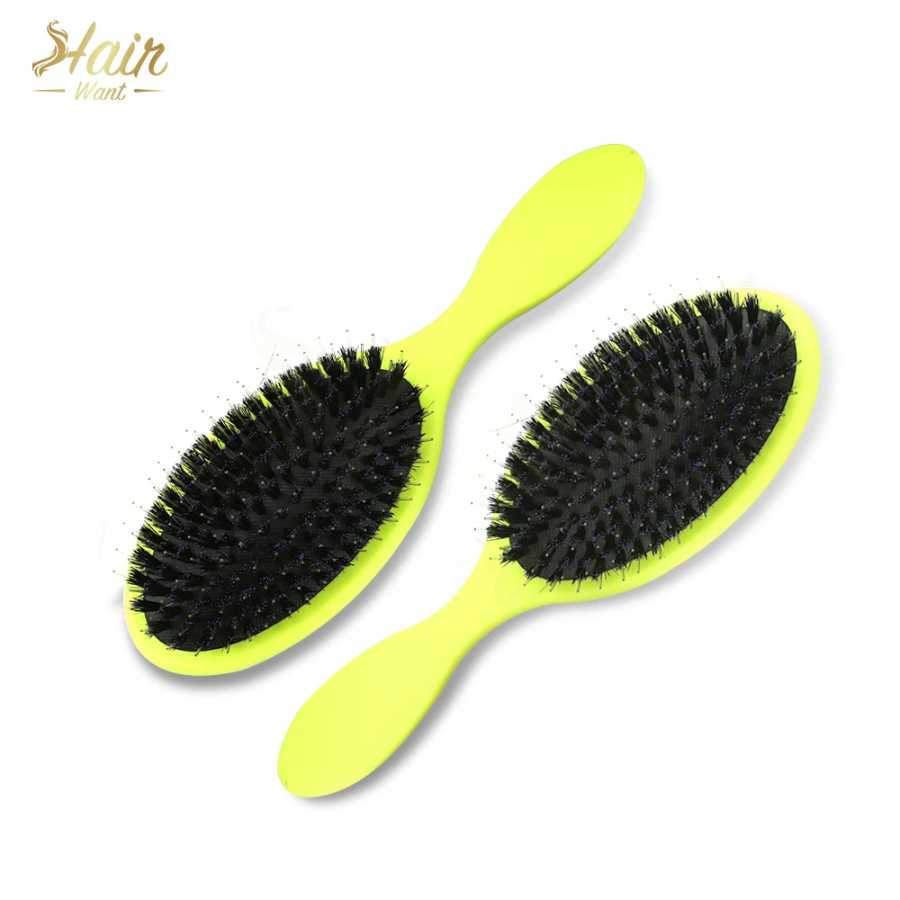 Щетка для наращенных волос Hair Want с нейлоновыми зубцами, для влажных и сухих волос, массажная, распутывающая, с щетиной кабана, мягкая подушечная щетка для волос Инструменты и аксессуары для волос