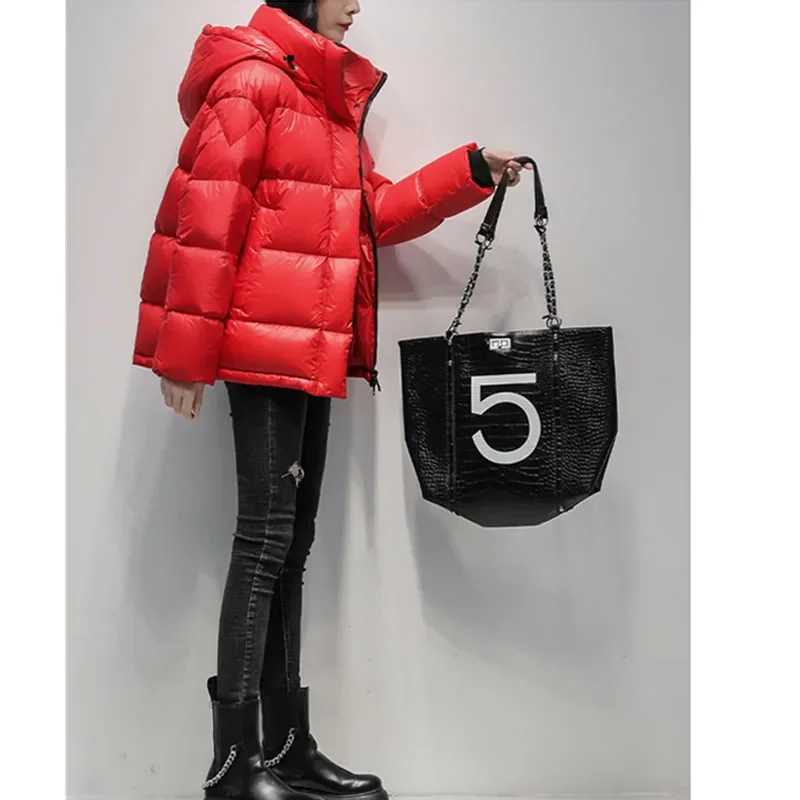 Фотография №5 товара Short Glossy Down Jacket For women Winter 2025 New Korean