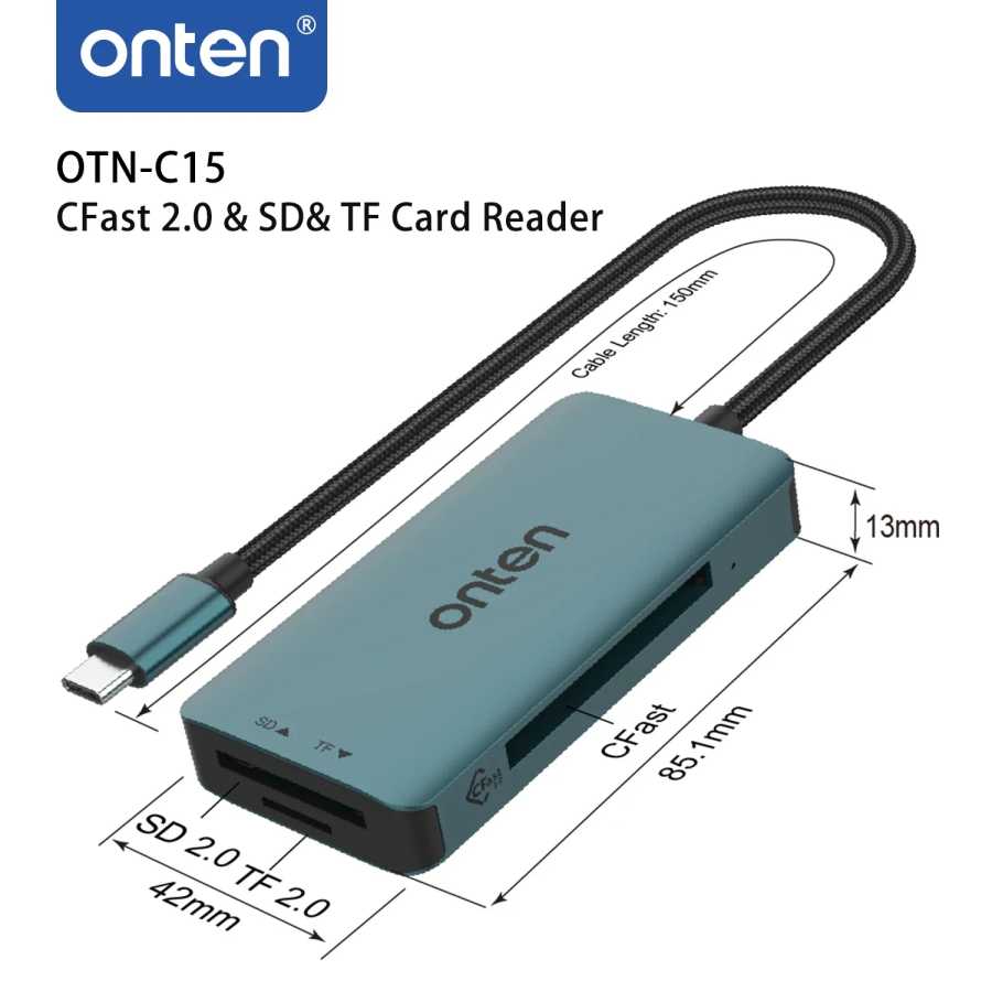 Фотография №5 товара ONTEN оригинальное устройство для чтения SD-и TF-карт памяти TYPE C