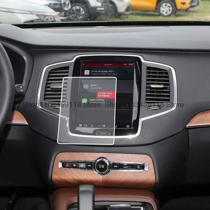 Защитная пленка для экрана из закаленного стекла для Volvo S90 XC90 V90 2017-2024, автомобильный 8,7 дюймовый GPS-радио-навигатор с защитой от царапин Аксессуары для салона
