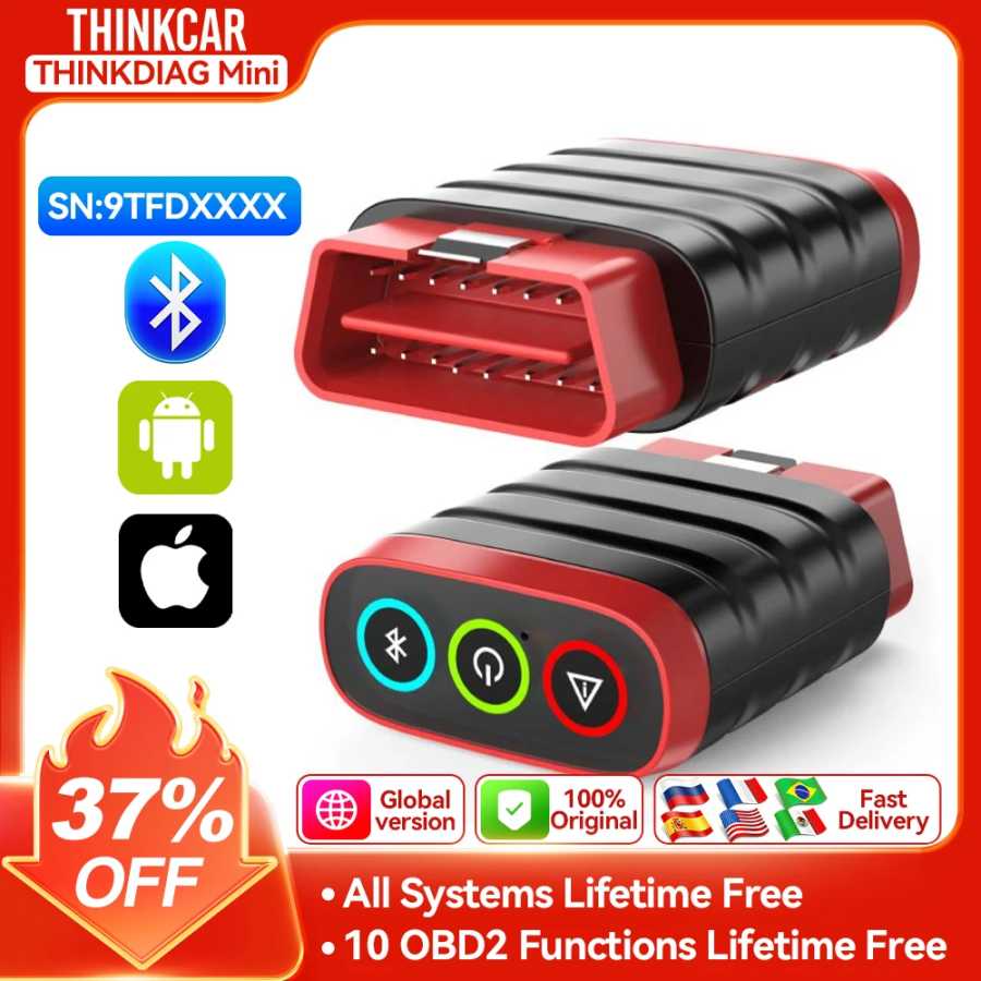 THINKCAR THINKDIAG MINI OBD2 Диагностический инструмент OE Полный системный автомобильный сканер для iOS Android Устройство считывания кодов неисправностей Бесплатное обновление Инструмент для ремонта автомобилей