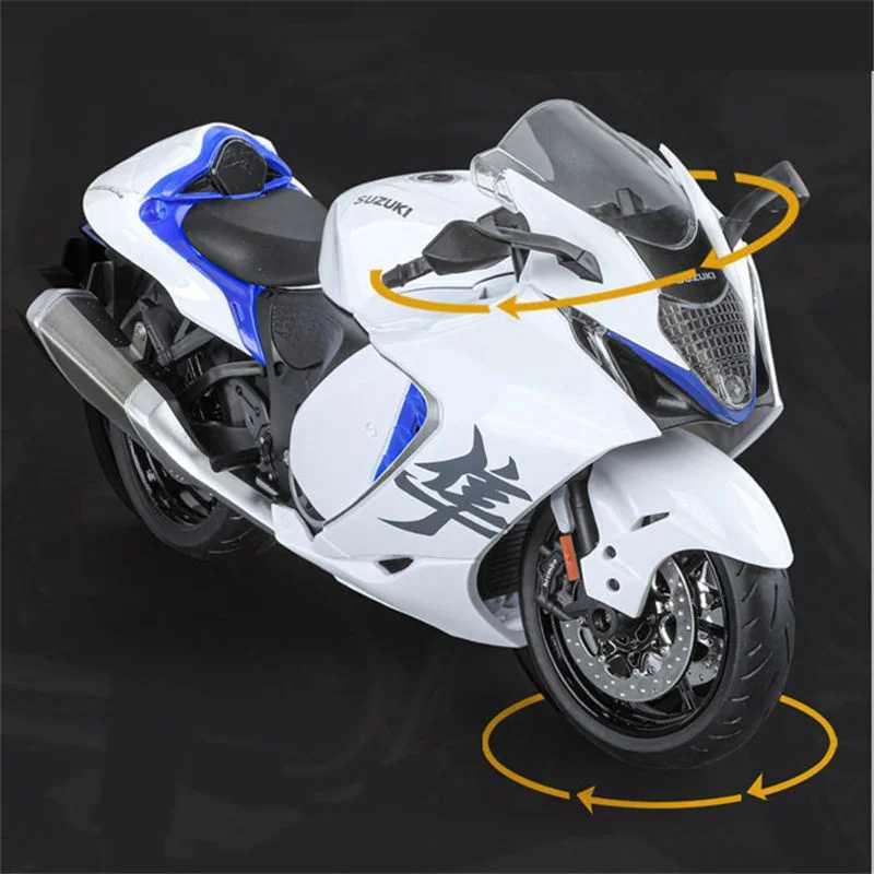 Фотография №1 товара 1:12 SUZUKI Hayabusa GSX-1300R, модель спортивного мотоцикла из сплава, литая