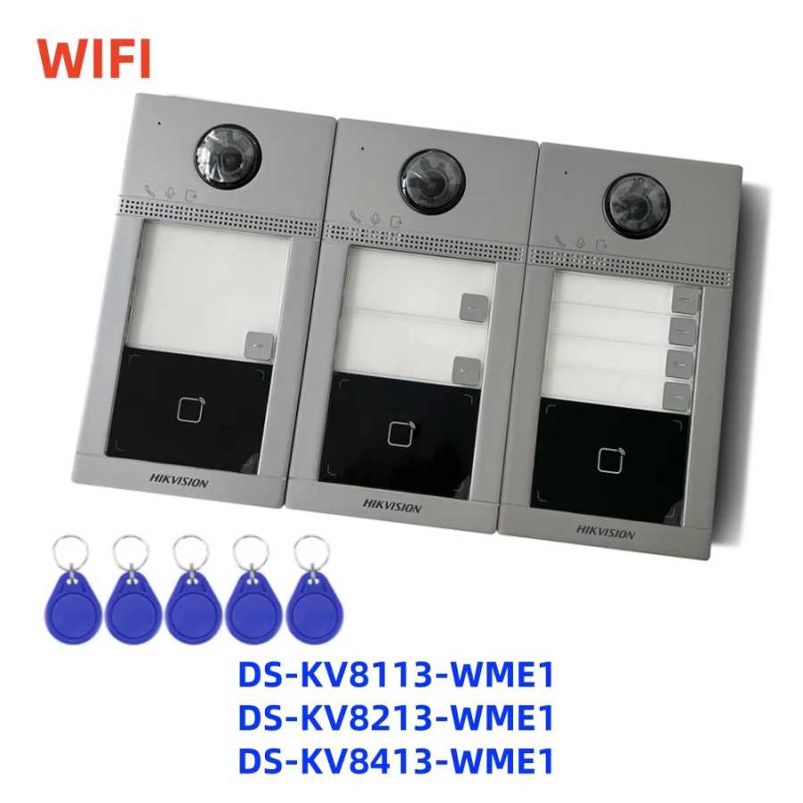 Hikvision Беспроводной IP-видеодомофон Вилла Дверная станция WIFI POE Дверной звонок IP67 IK08 DS-KV8413-WME1 DS-KV8113-WME1 Разблокировка двери Доступ к автоматизации здания