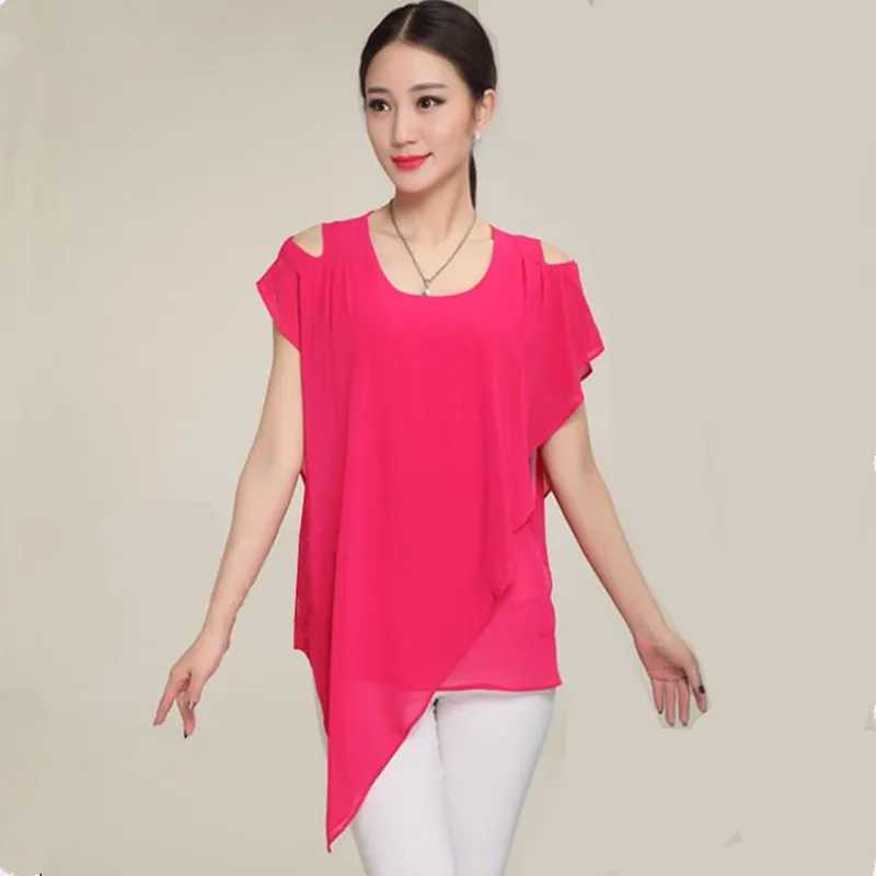 Фотография №4 товара Асимметричные шифоновые рубашки больших размеров blusa mujer blusa feminina baratinha,