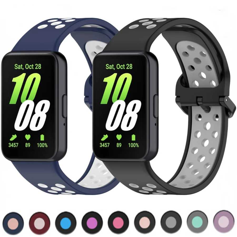 Двухцветный силиконовый ремешок для Samsung Galaxy Fit 3, браслет для умных часов, браслет для Samsung Galaxy Fit 3, аксессуары, ремень Аксессуары для часов