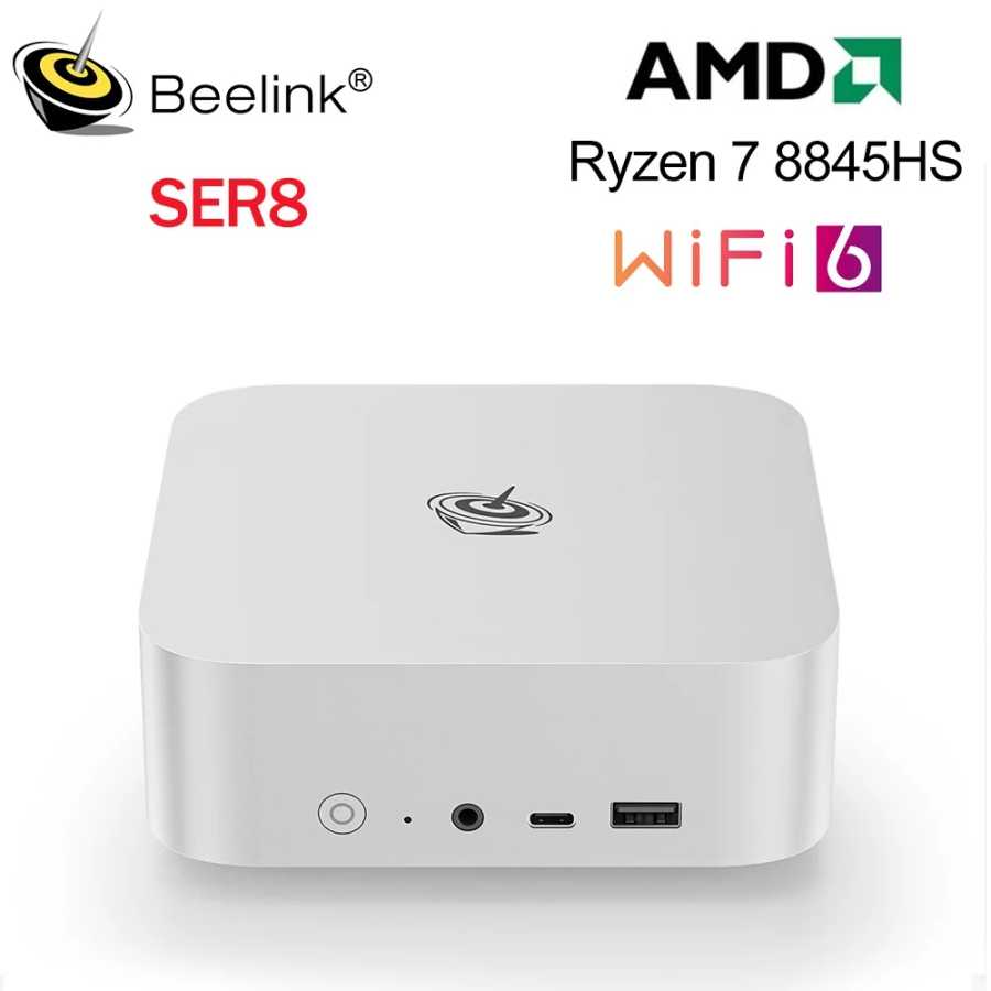 Мини-ПК Beelink SER8 для игр с процессором AMD Ryzen 7 8845HS/8745HS, 32 ГБ DDR5, 1 ТБ NVME PCIe4.0, Windows 11 Pro, настольный компьютер SER9 HX370 HX470 Мини-ПК