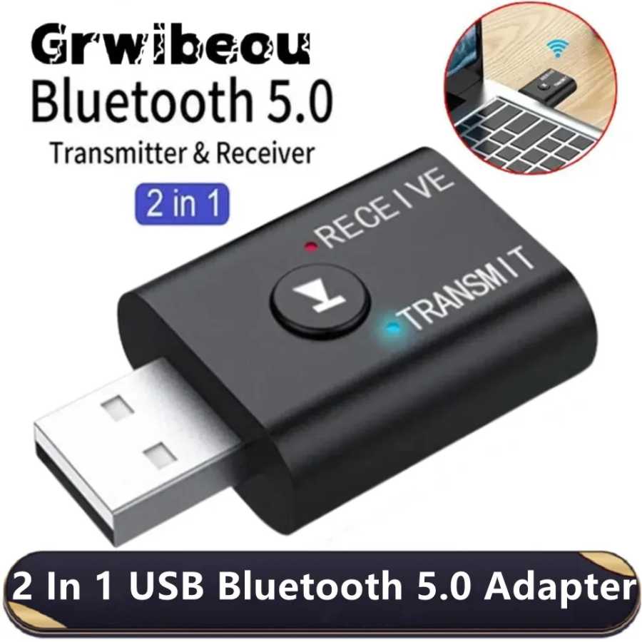 2 в 1, USB-адаптер Bluetooth 5,0, передатчик Bluetooth для компьютера, ТВ, ноутбука, динамика, адаптер для гарнитуры, беспроводной Bluetooth-приемник Сетевое оборудование