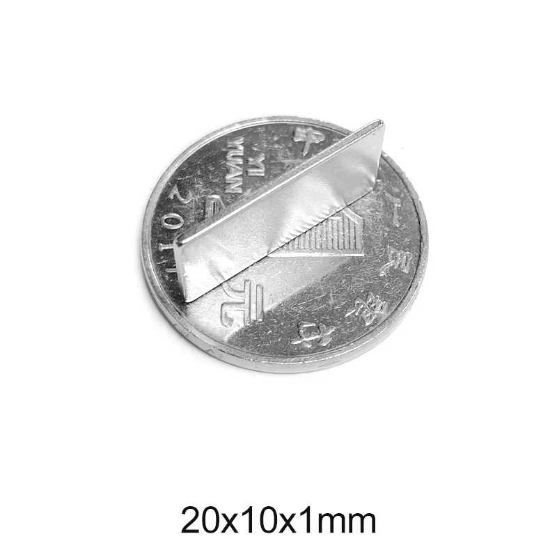 Суперсильный неодимовый магнит-блок 20x10x1 мм, постоянные магниты 20x10x1 мм, мощные магниты 20*10*1 Крепеж и скобяные изделия