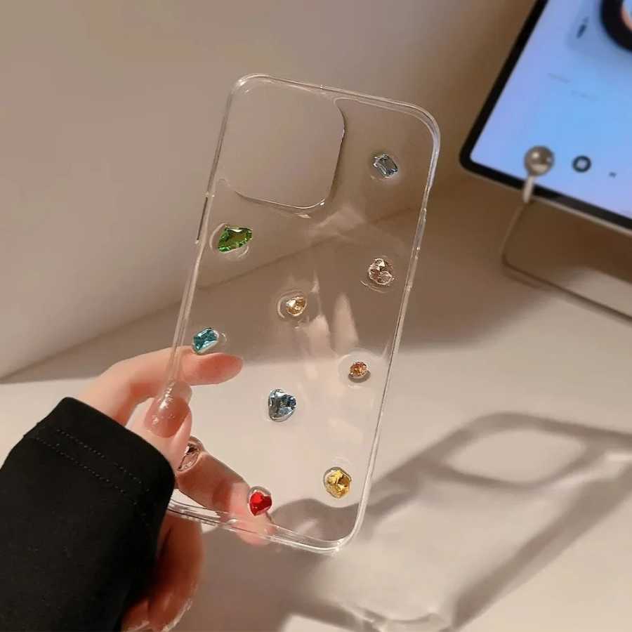 Фотография №3 товара 3D-чехол для телефона с мультяшными милыми цветными стразами и камнями