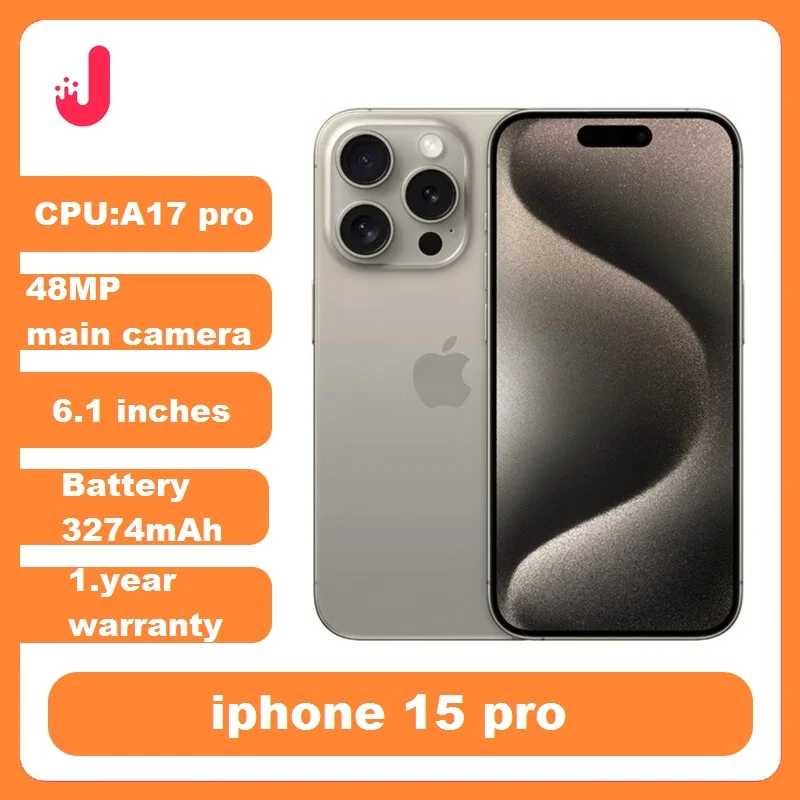 Оригинальный iPhone 15 pro Dual eSIM 6.1, оригинальный LTPO Super Retina XDR OLED Face ID NFC A17Pro, 8 ГБ, 128/256 ГБ, 98% новый сотовый телефон 5G Б/У и восстановленные телефоны