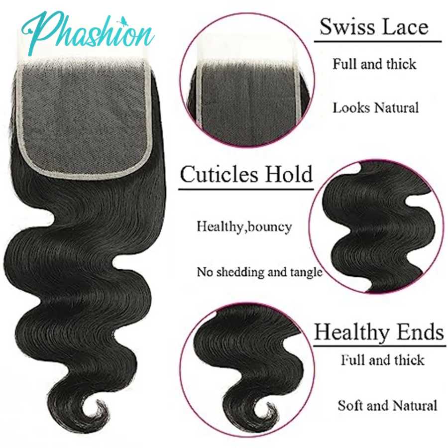Фотография №4 товара Phashion 26-дюймовые 4x4 5X5 объемная волна кружевная застежка только предварительно