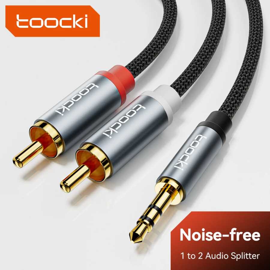 Аудиокабель Toocki RCA до 3,5 мм Jack Aux Кабель Hi-Fi Jack 3,5 мм к 2RCA Разветвитель кабеля для ТВ ПК Усилители DVD Динамик Провод RCA Аксессуары и запчасти