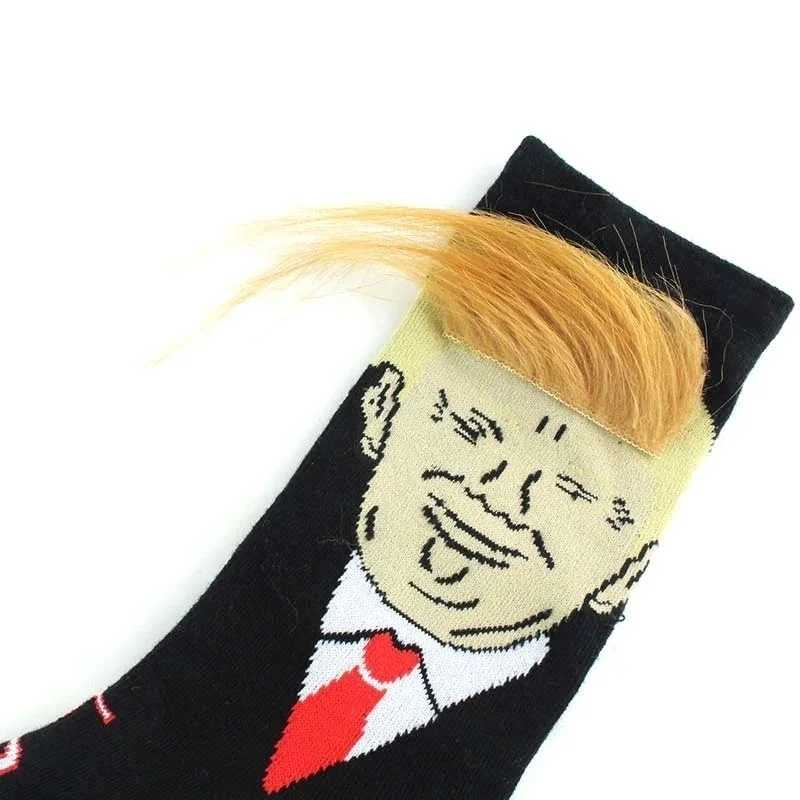 Фотография №3 товара Чулки Doneld Trunp с 3D искусственными волосами, короткие носки для
