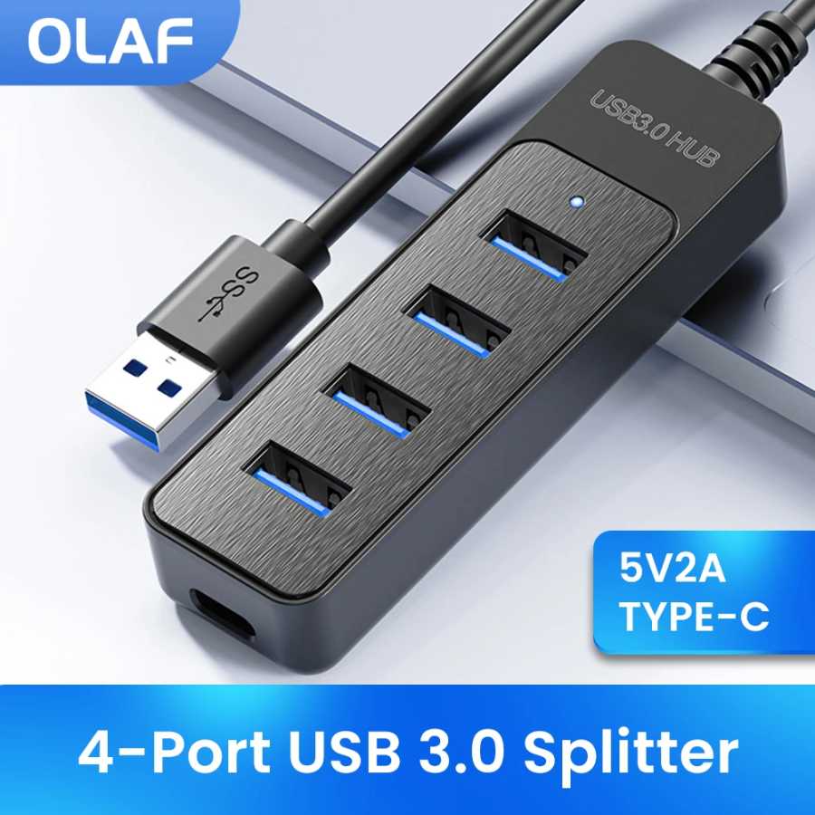Адаптер питания USB 3.0, 4-портовый мульти-разветвитель USB-концентратор 2.0 Тип C-концентратор, несколько расширителей, высокая скорость для компьютерных аксессуаров Компьютерная периферия
