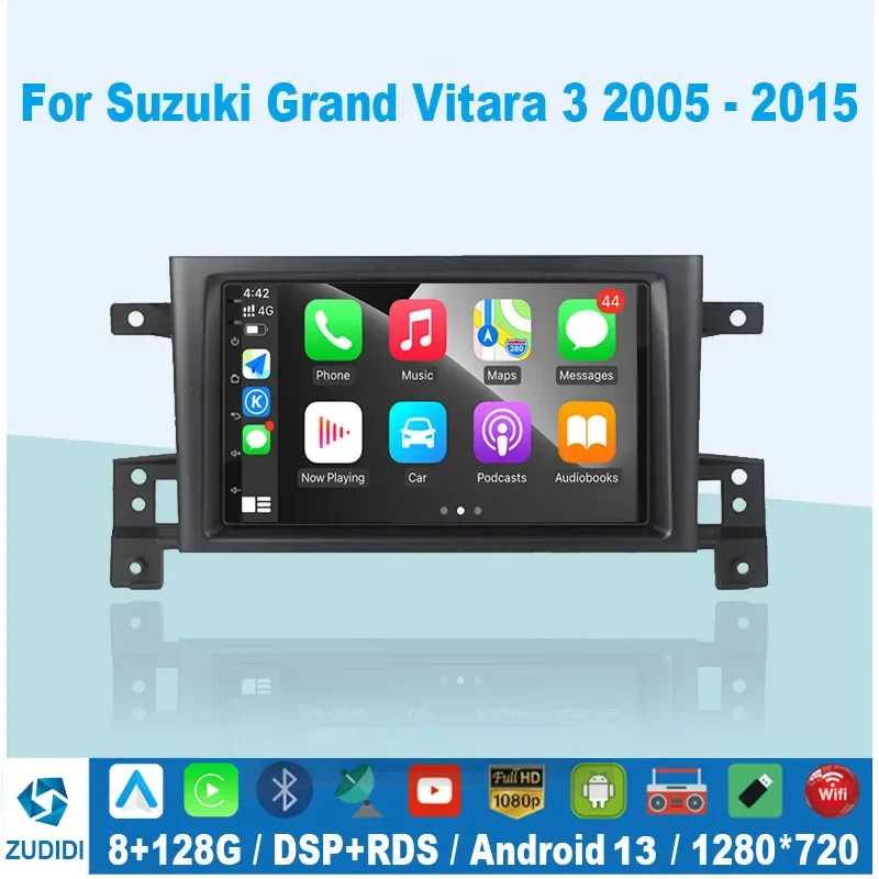 Автомобильный радиоприемник 2din Android 16 для Suzuki Grand Vitara 3 2005-2010 2011-2015, автомобильный радиоприемник, мультимедийный плеер, GPS Carplay Androidauto WIFI 