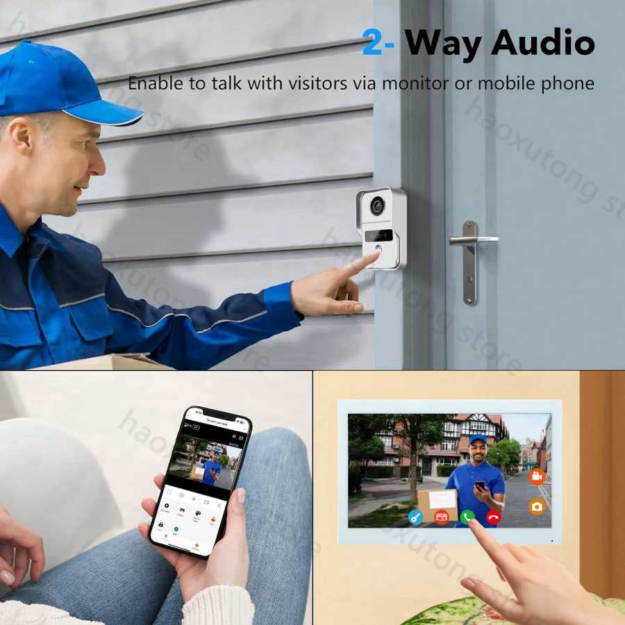 Фотография №2 товара 10-дюймовый Tuya Smart Wi-Fi видеодомофон дверной звонок с электрическим замком