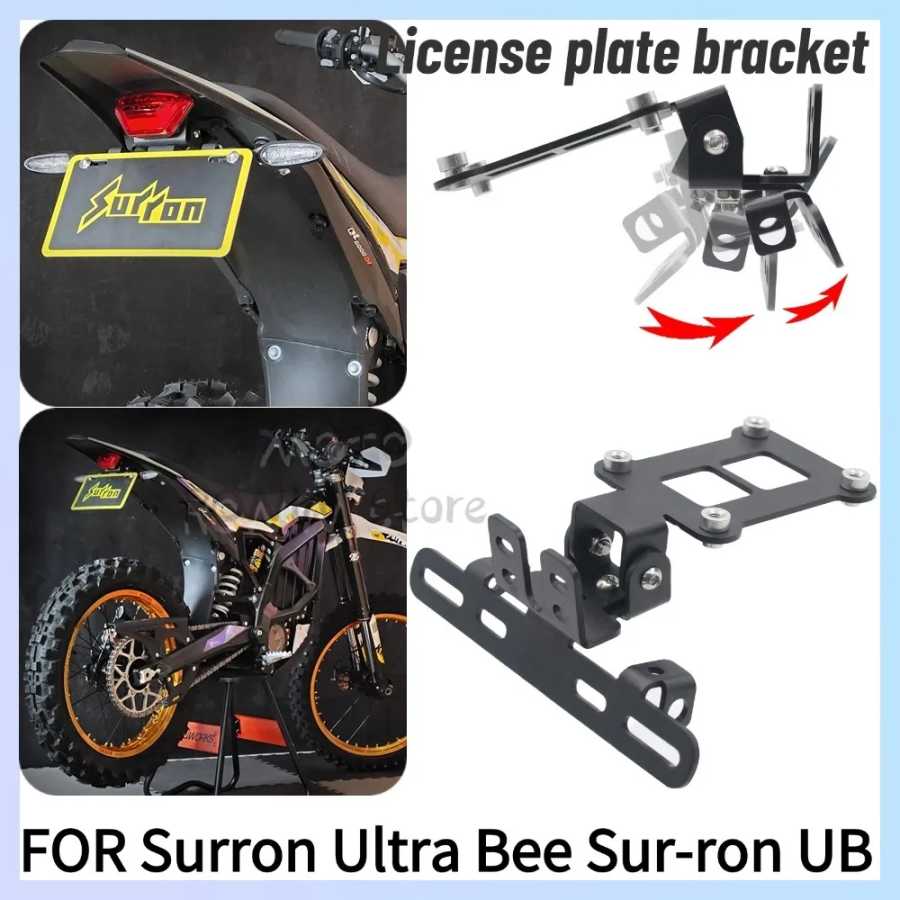Новый складной держатель заднего номерного знака для Surron Ultra Bee Sur-ron UB, модифицированные детали UB, кронштейн заднего фонаря номерного знака Модификация & Защита