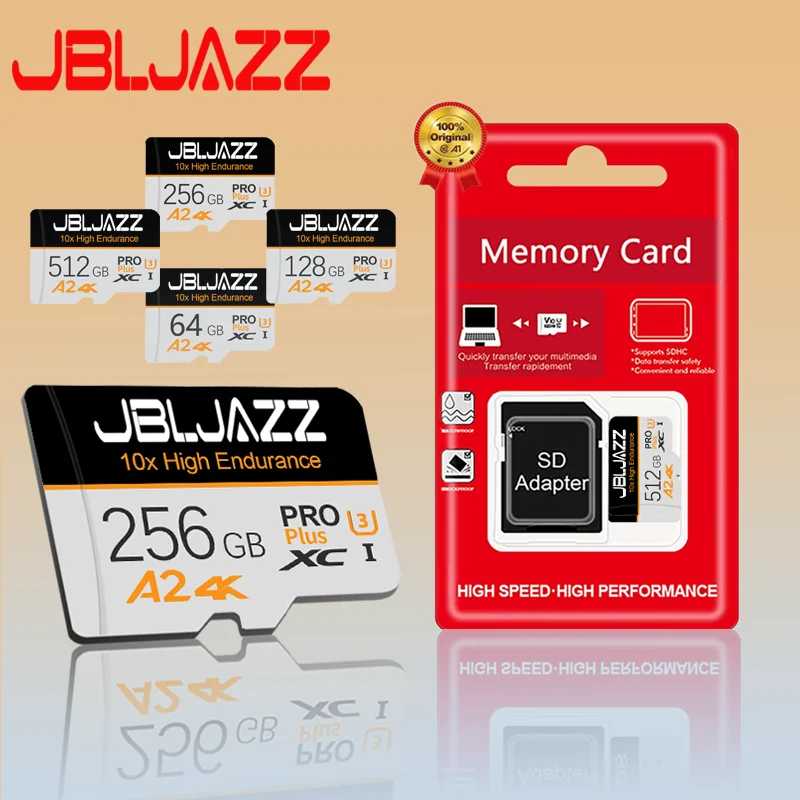 Карта памяти Micro SD TF 512 ГБ, высокоскоростная, для GoPro, дронов DJI, Full HD, 4K UHD, C10, U3, V30, A2, скорость до 180 МБ/с, класс 10 Хранение данных