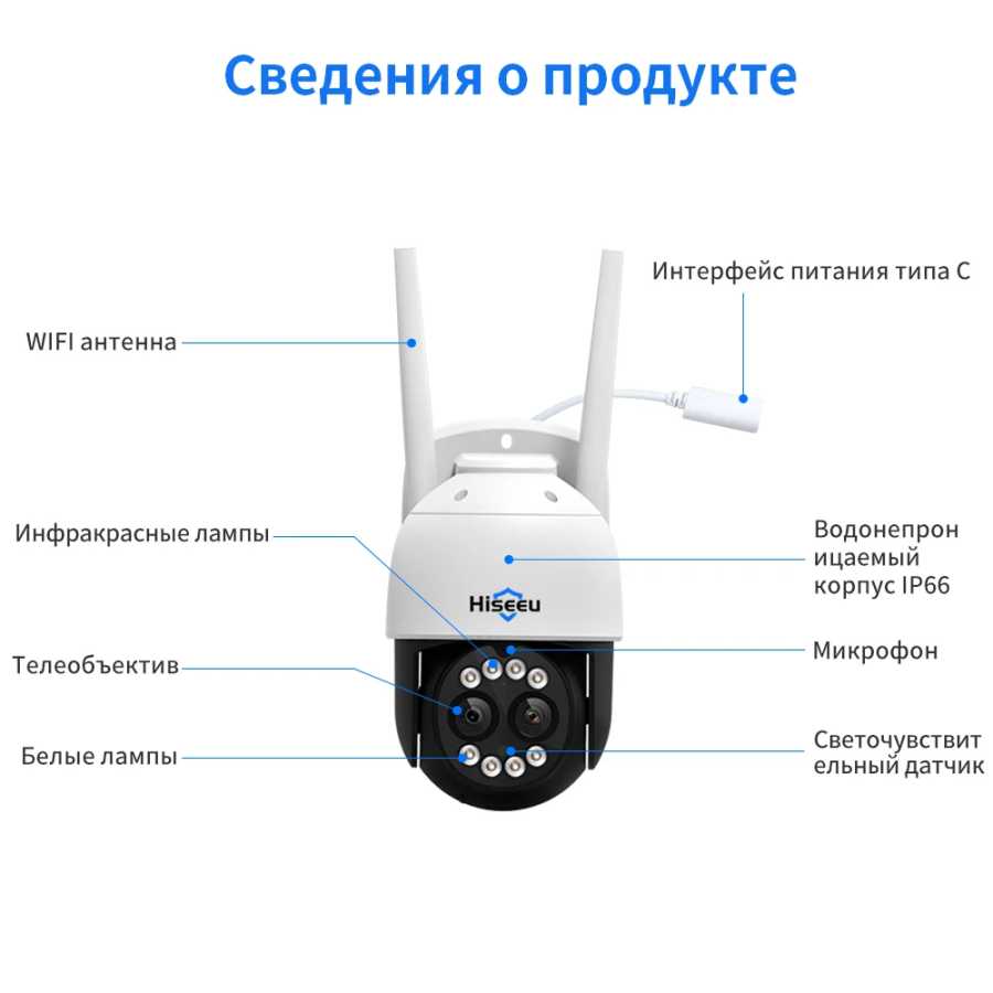 WHDC12-5 Беспроводная Wi-Fi камера 4 МП 5 В Доступ к автоматизации здания
