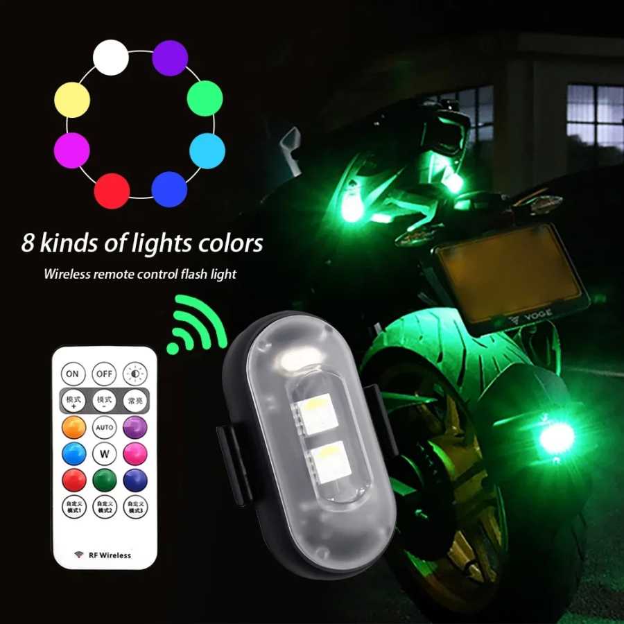 Фотография №1 товара RGB светодиодные стробоскопы для скутера, светодиодная вспышка для велосипеда, беспроводной