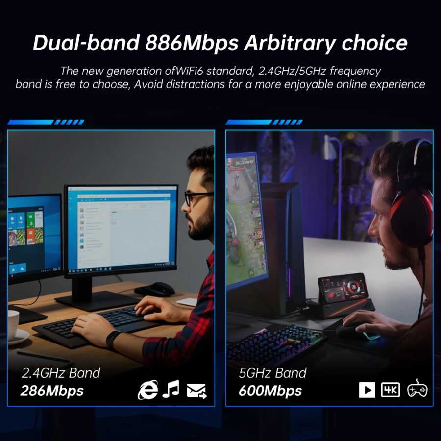 Фотография №1 товара Двухдиапазонный беспроводной адаптер Fenvi WiFi 6 AX900 Bluetooth 5,4 PCI-Express,