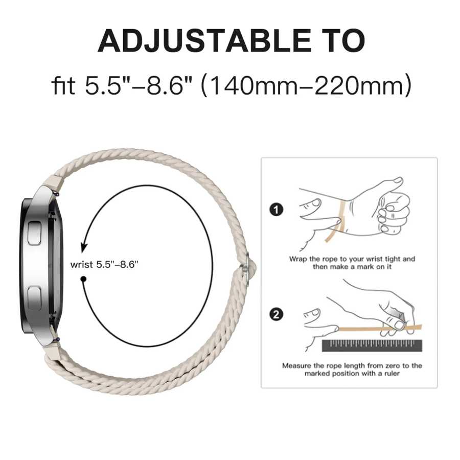 Фотография №4 товара Плетеный ремешок-петля Solo для Amazfit bip 6/5/Balance/GTS/4/2e/Mini/3/GTR/4/2/3/Pro/20 мм 22 мм