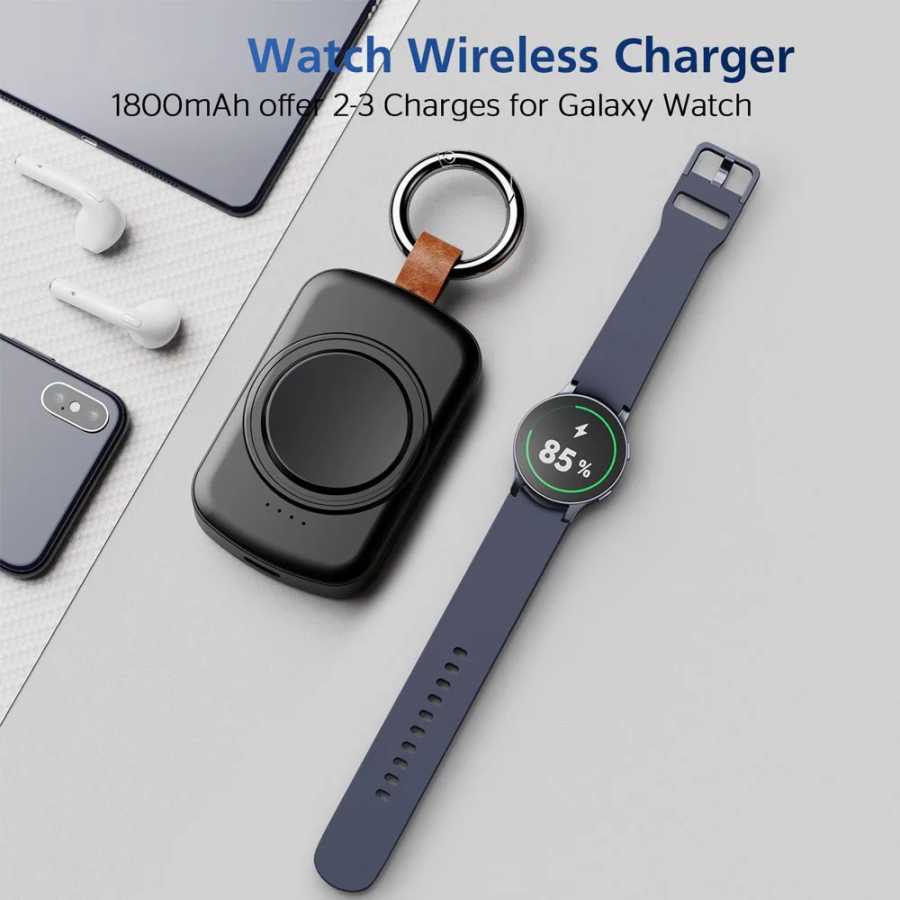 7XINbox 1800 мАч беспроводное портативное зарядное устройство для Samsung Galaxy watch 6/6 Classic/5 Pro/4/3, Active2/1 брелок с беспроводной зарядкой Аксессуары для мобильных телефонов