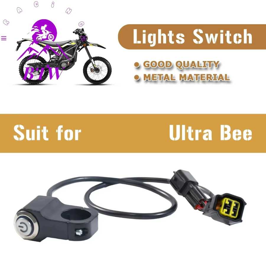 Для Surron Ultra Bee Запчасти для фар Модифицированная кнопка включения фар Электрические велосипеды Внедорожные аксессуары для мотоциклов SurRon Запчасти для мотоцикла