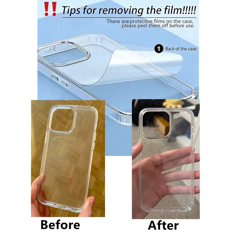 Фотография №2 товара Роскошный прозрачный чехол для телефона iPhone 17, Air 16, 15,