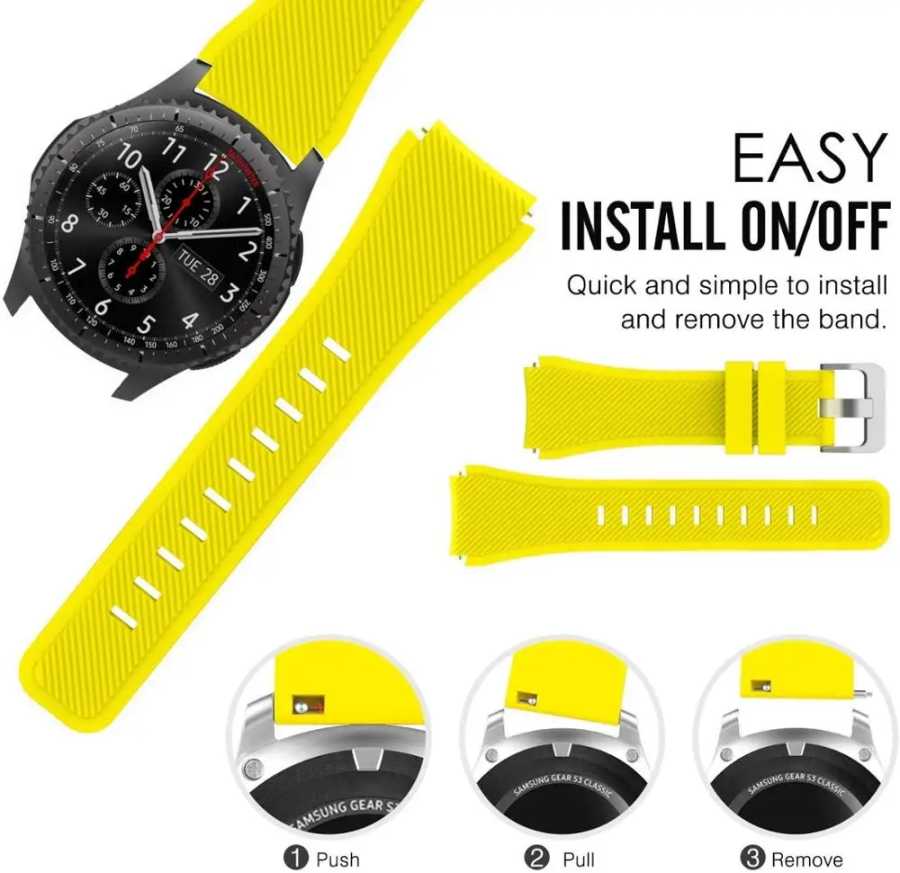 Фотография №3 товара Ремешок силиконовый для Samsung Galaxy Watch 7/6/5/pro/4/Classic/46 мм/42 мм/active 2