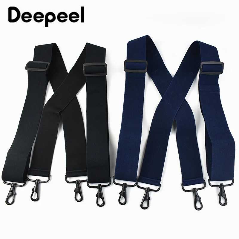 Deepeel 5*120 см мужские подтяжки для взрослых 4 зажима с пряжкой-крючком широкие эластичные ремни мужские бандажи подтяжки мужские юбки джинсы аксессуары Подтяжки/подтяжки и корректоры осанки