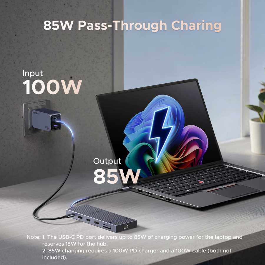 Фотография №5 товара UGREEN 12-в-1 USB-концентратор Type-C к 2HDMI 4K120 Гц DP USB3.2