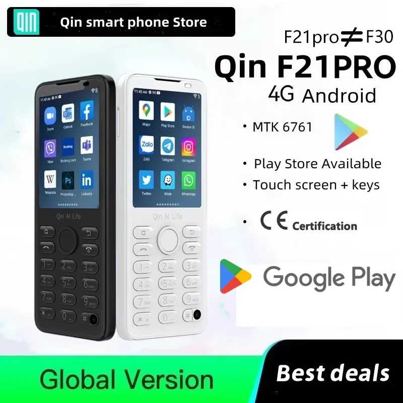 Новый смарт-телефон Qin F21 Pro с сенсорным экраном, 2,8 дюйма, 3 ГБ + 32 ГБ/4 ГБ, 64 ГБ, Bluetooth 5,0 Мобильные телефоны