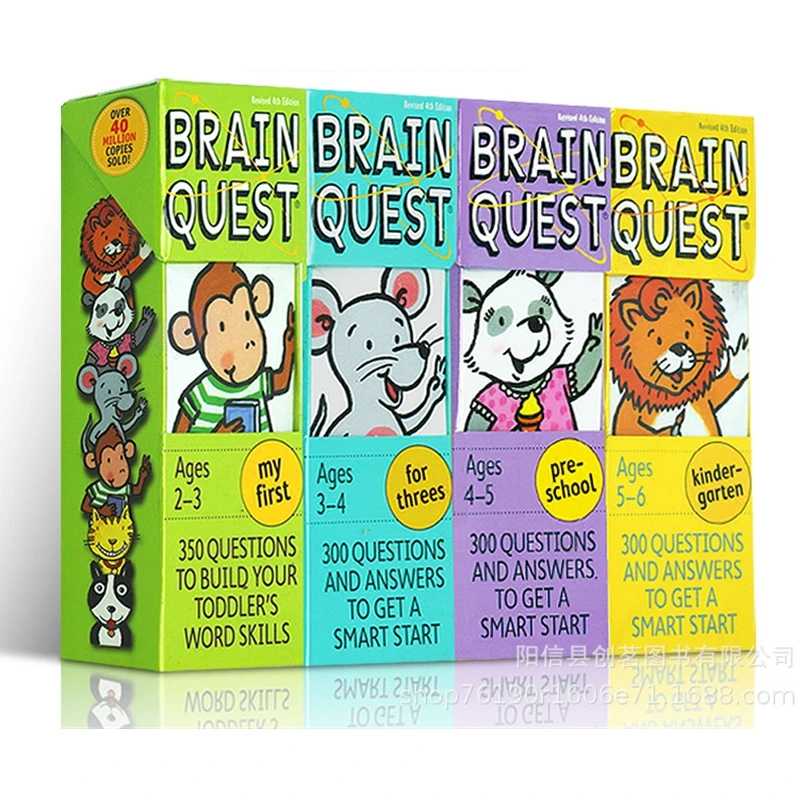 Набор из 1 коробки: развивающие карточки и книги Brain Quest на английском языке для детей 2-6 лет. Клуб книг-хитов продаж для детей. Книги