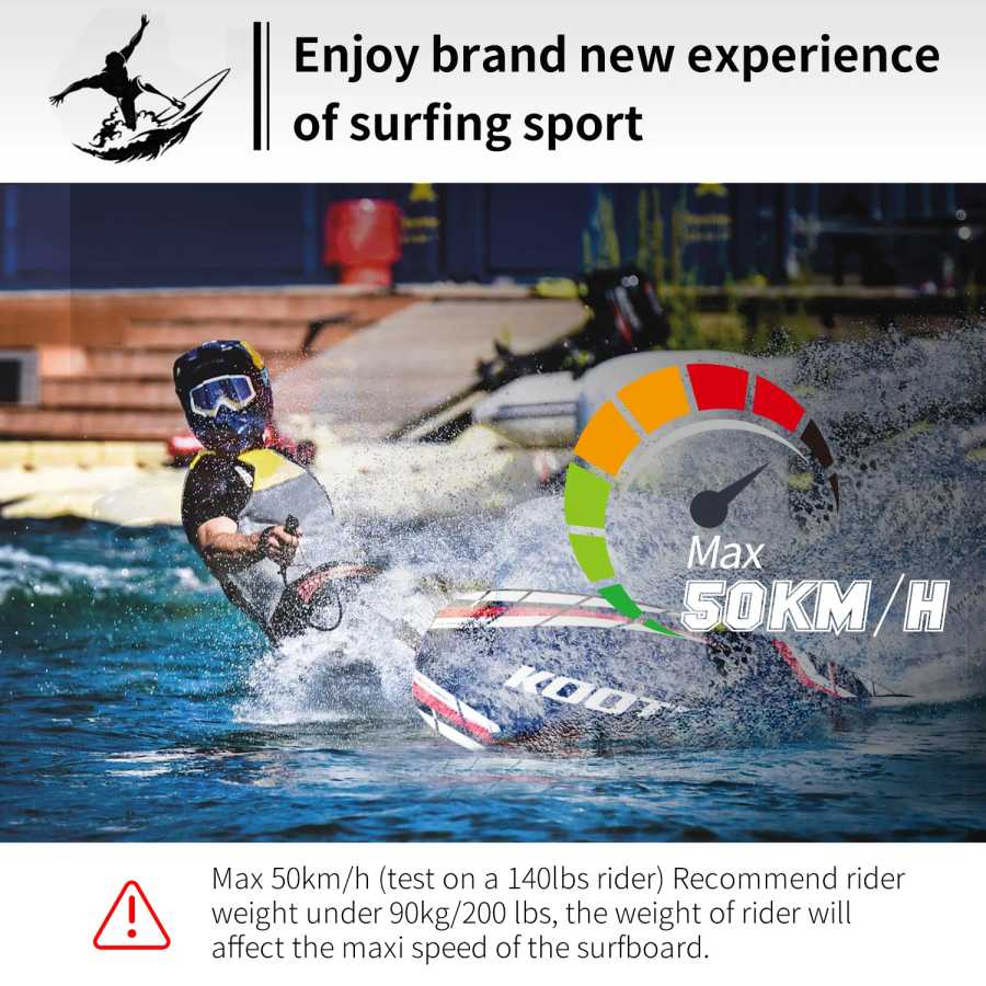 Фотография №1 товара Серфборд KOOTU Power Surfboard Jet, карбоновый корпус, легкий вес, серфборд