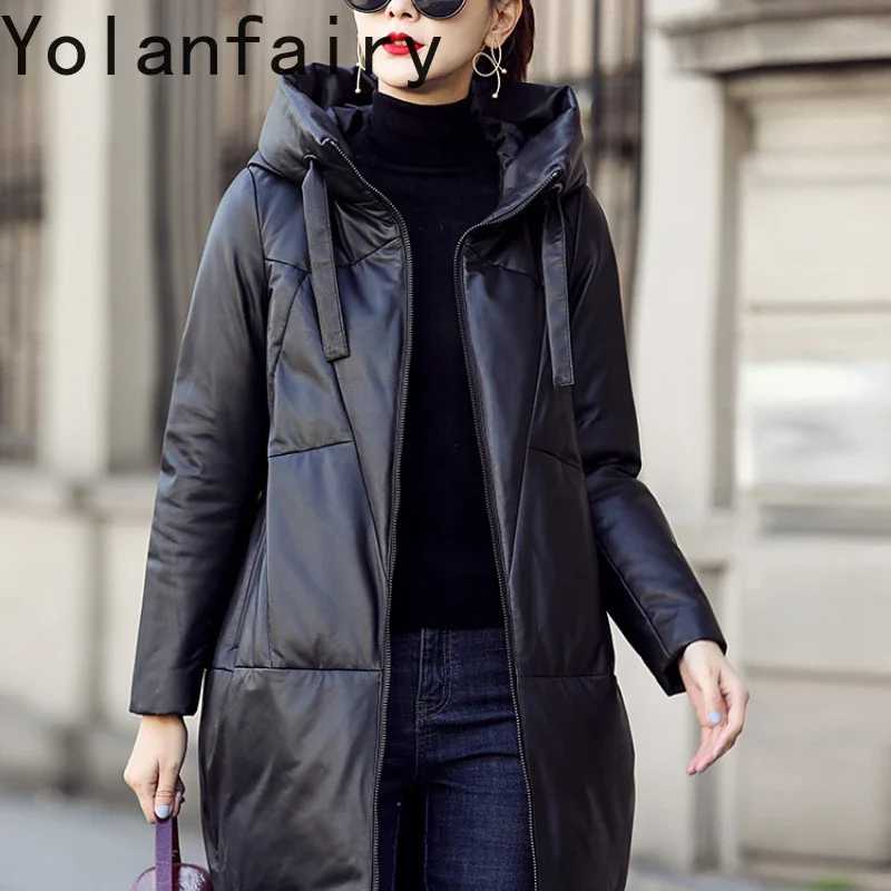 Фотография №1 товара YOLANFAIRY, натуральная кожа, овчина, верхняя одежда, модная женская одежда, зимние