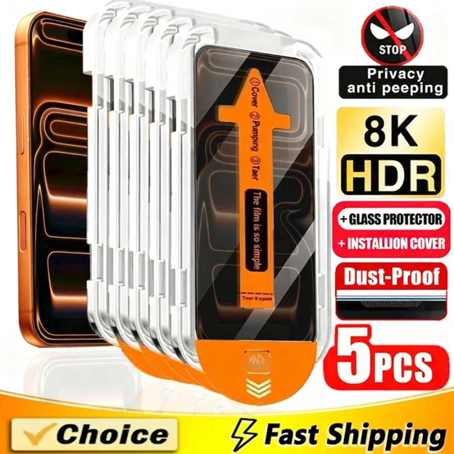 Защитная пленка для экрана для iPhone 17 Pro Max 16 15 11 12 13 14 16e Антишпионское закаленное стекло iPhone17 Pro 16 Plus 12 Mini XS XR Защитная пленка для мобильного телефона