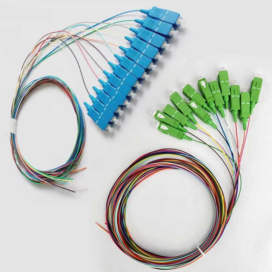 12-цветный оптоволоконный пигтейл SC/UPC SC/APC 0,9 мм, одномодовый, 1-3 м, оптоволоконные кабели Оборудование для связи