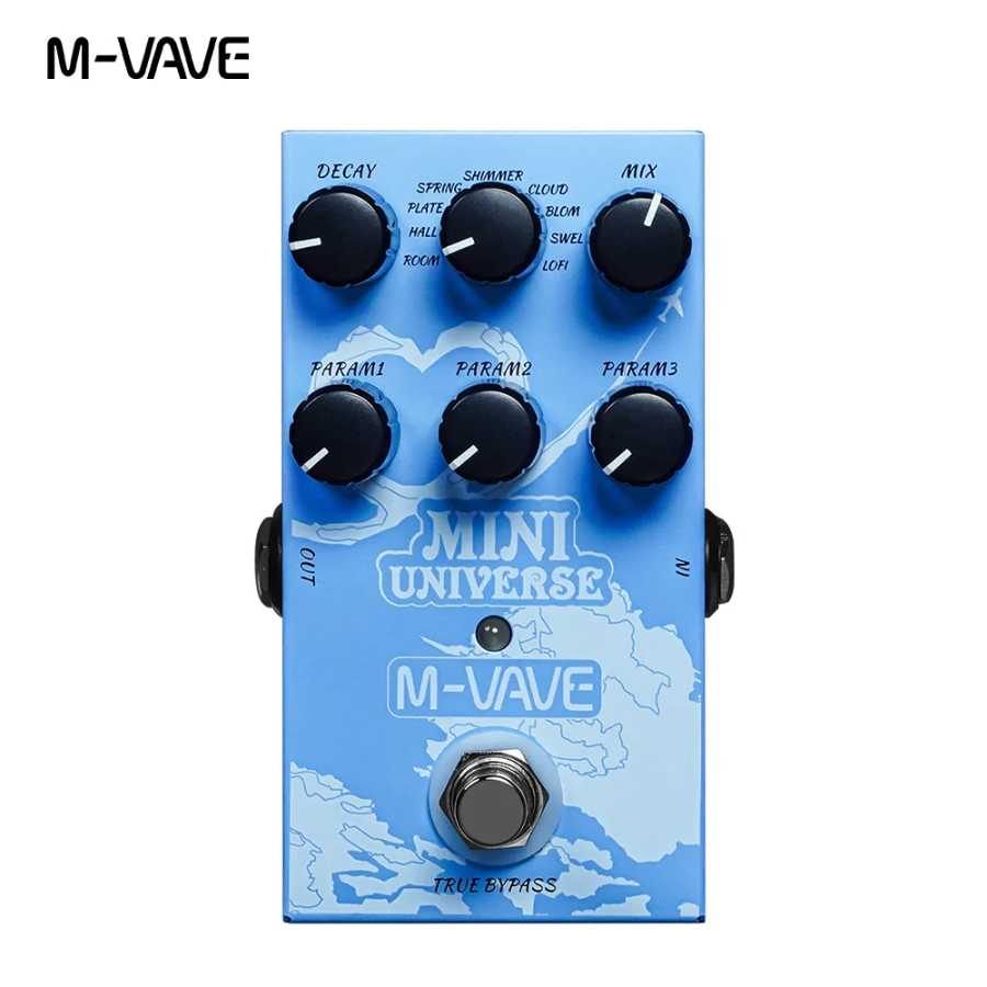 M-VAVE Mini Universe, электрогитара, цифровая педаль эффектов реверберации, дизайн True Bypass, металлический корпус, 9, педали эффектов реверберации Музыкальные инструменты