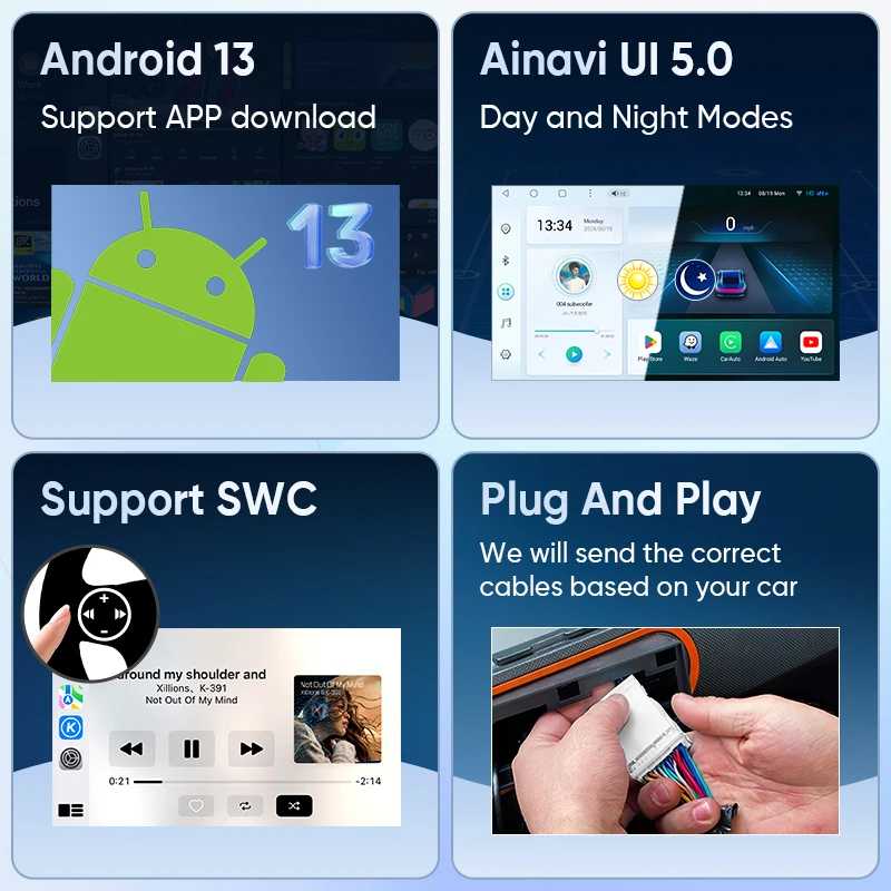 Фотография №5 товара Автомобильное радио Ainavi для Renault Clio 3 2005-2014, беспроводной CarPlay,