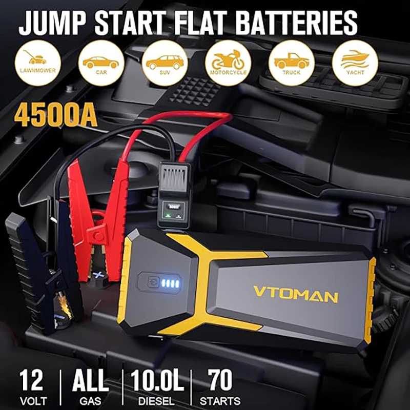 Фотография №1 товара VTOMAN Power Bank 20000 мАч, портативное зарядное устройство, автомобильный усилитель