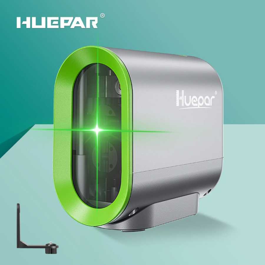 Лазерный уровень Huepar, 2 линии, 3D самовыравнивающийся, 360&deg;, горизонтальные и вертикальные, перекрестные, зеленые лазерные лучи с литий-ионной батареей Инструменты для измерения и анализа