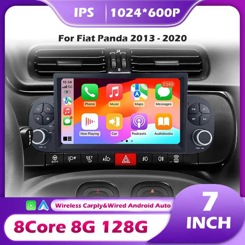Автомагнитола Android 16 для Fiat Panda 2013-2020 с беспроводным CarPlay, GPS-навигацией, мультимедиа, видеоплеером и аудиосистемой Автоэлектроника