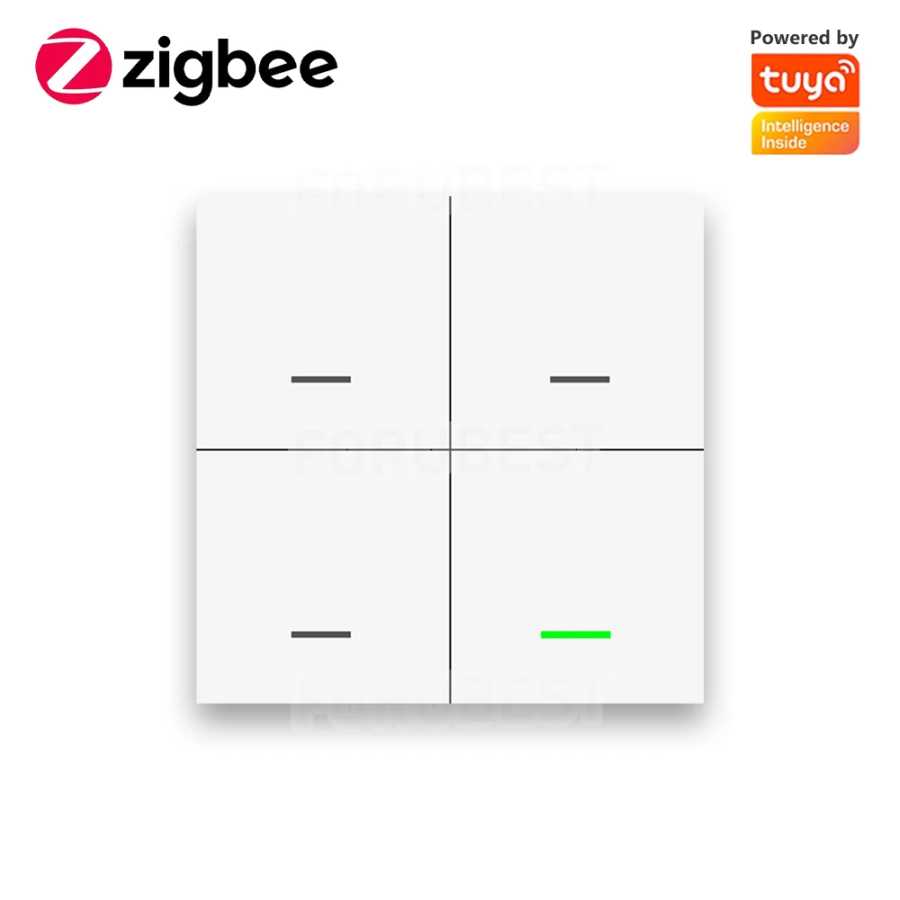 Беспроводной интеллектуальный переключатель сцен Tuya Zigbee, 4 группы, 12 режимов, домашнее автоматическое освещение, кнопка сцены, контроллер, нужен шлюз ZigBee Умная электроника