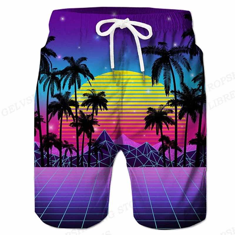Фотография №5 товара Пляжные шорты Tropics Sea Island y2k, Мужские штаны с 3D