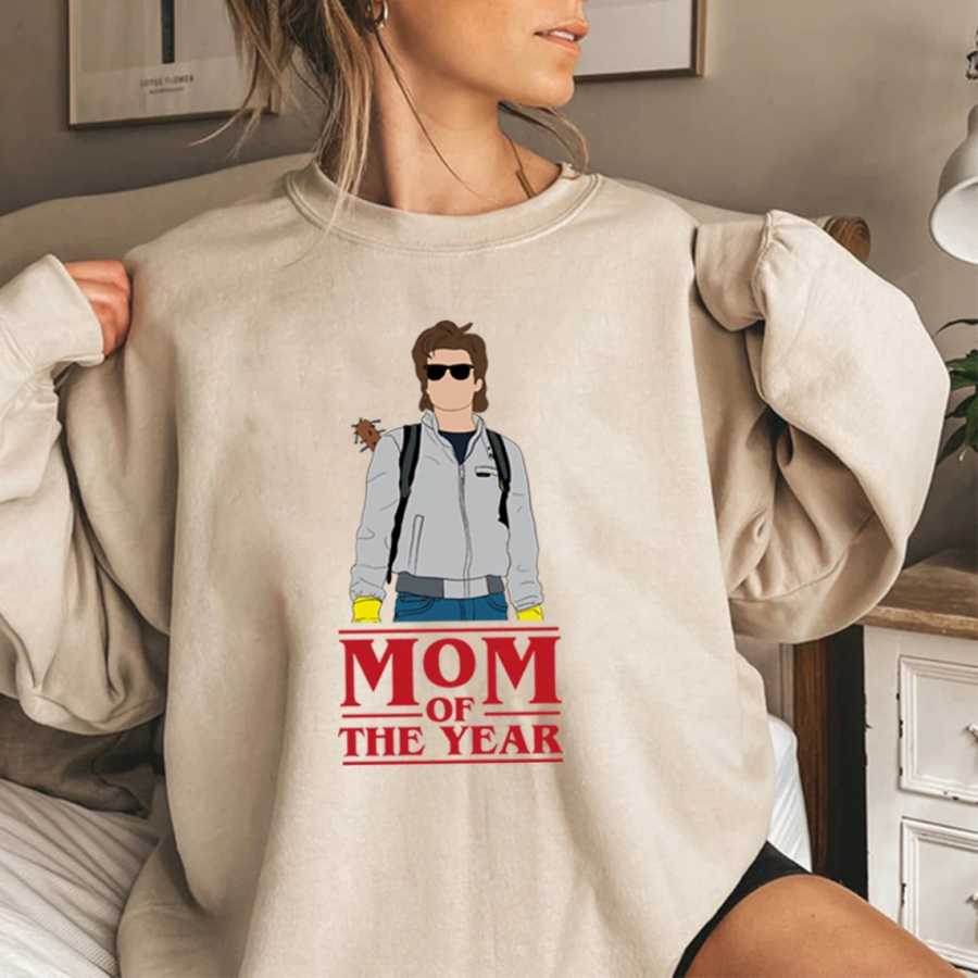 Свитшот Steve Harrington Mom of The Year, унисекс, с длинным рукавом, круглым вырезом, пуловер, толстовка с принтом из сериала Толстовки и свитшоты