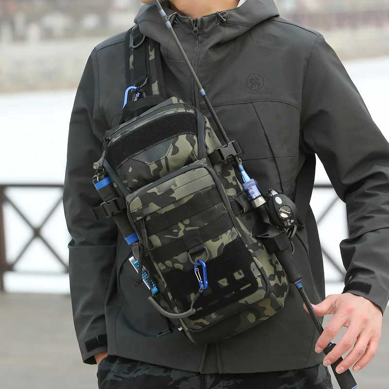 Мужская нагрудная сумка Molle Fanny Pack, уличная спортивная сумка для рыбалки, охоты, кемпинга, пешего туризма, тактическая сумка на плечо с застежкой-липучкой Мужские сумки