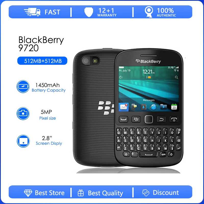Blackberry 9720 Восстановленный разблокированный оригинальный 9720 QWERTY клавиатура 5MP Поддержка GPS WiFi емкостный экран смартфон Восстановленный Б/У и восстановленные телефоны