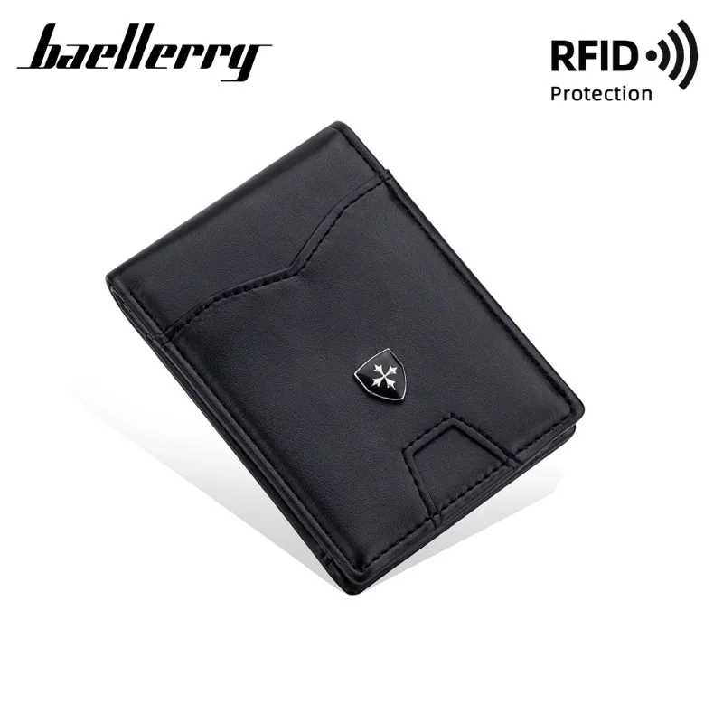 Кошелек Baellerry Slim Wallet из кожи с клипсой для денег, мужской кошелек с защитой от RFID, для переднего кармана, складной, для кредитных карт, для мужчин Кошельки и визитницы