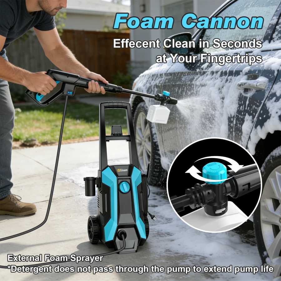 Фотография №3 товара Электрическая мойка высокого давления Gisam 200 бар, 2200 Вт, пистолет